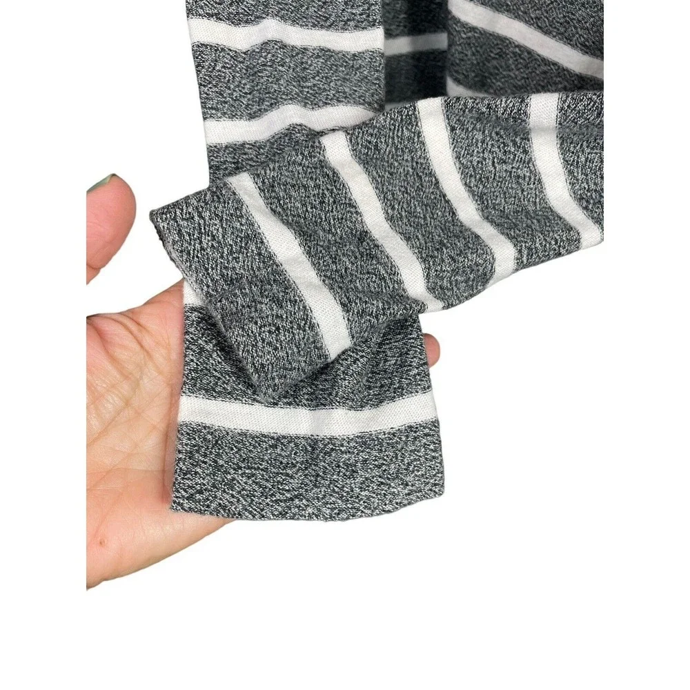 J. Crew Women's Size S Crewneck Sweatshirt Striped Grey White Long Sleeve Causal